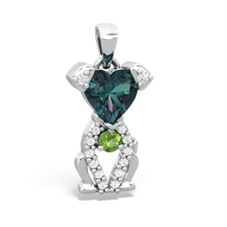 Alexandrite Puppy Love 14K White Gold pendant P5800