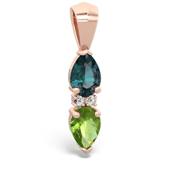 Alexandrite Bowtie Drop 14K Rose Gold pendant P0865