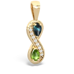 Alexandrite Diamond Infinity 14K Yellow Gold pendant P5390