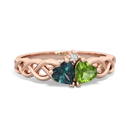 Alexandrite Heart To Heart Braid 14K Rose Gold ring R5870