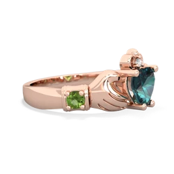 Alexandrite Claddagh Keepsake 14K Rose Gold ring R5245