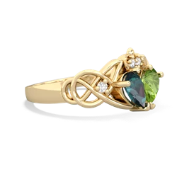 Alexandrite 'One Heart' Celtic Knot Claddagh 14K Yellow Gold ring R5322