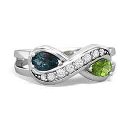 Alexandrite Diamond Infinity 14K White Gold ring R5390