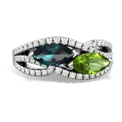 Alexandrite Diamond Rivers 14K White Gold ring R3070