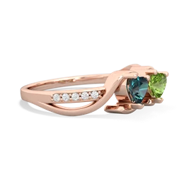 Alexandrite Side By Side 14K Rose Gold ring R3090