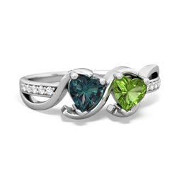 Alexandrite Side By Side 14K White Gold ring R3090