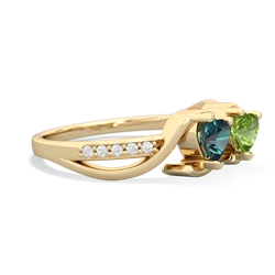 Alexandrite Side By Side 14K Yellow Gold ring R3090