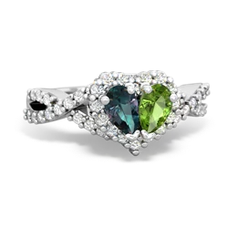 Alexandrite Diamond Twist 'One Heart' 14K White Gold ring R2640HRT