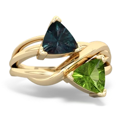 Alexandrite Split Band Swirl 14K Yellow Gold ring R2341