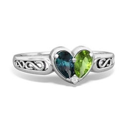 Alexandrite Filligree 'One Heart' 14K White Gold ring R5070