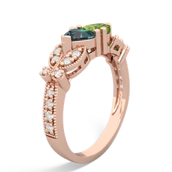 Alexandrite Diamond Butterflies 14K Rose Gold ring R5601