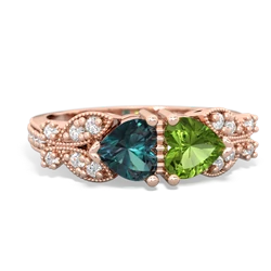 Alexandrite Diamond Butterflies 14K Rose Gold ring R5601