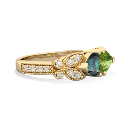 Alexandrite Diamond Butterflies 14K Yellow Gold ring R5601