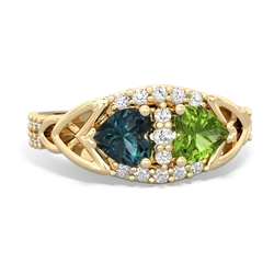 Alexandrite Sparkling Celtic Knot 14K Yellow Gold ring R2645