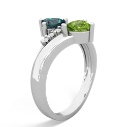 Alexandrite Heart To Heart 14K White Gold ring R2064