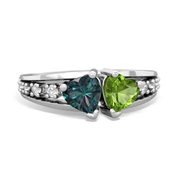 Alexandrite Heart To Heart 14K White Gold ring R3342