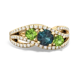 Alexandrite Three Stone Aurora 14K Yellow Gold ring R3080