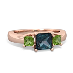 Alexandrite Three Stone Trellis 14K Rose Gold ring R4015