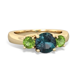 Alexandrite Three Stone Round Trellis 14K Yellow Gold ring R4018