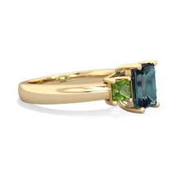 Alexandrite Three Stone Emerald-Cut Trellis 14K Yellow Gold ring R4021