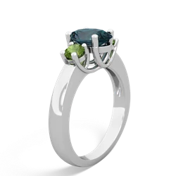 Alexandrite Three Stone Oval Trellis 14K White Gold ring R4024