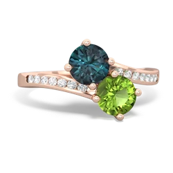 Alexandrite Channel Set Two Stone 14K Rose Gold ring R5303