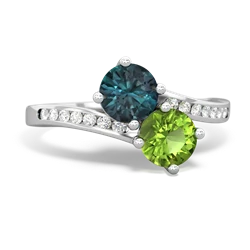 Alexandrite Channel Set Two Stone 14K White Gold ring R5303