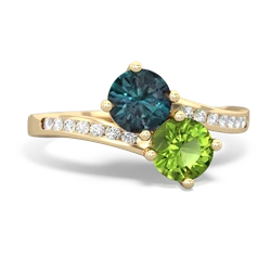 Alexandrite Channel Set Two Stone 14K Yellow Gold ring R5303