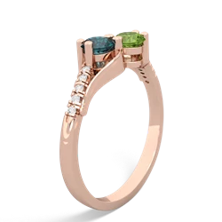 Alexandrite Infinity Pave Two Stone 14K Rose Gold ring R5285