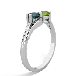 Alexandrite Infinity Pave Two Stone 14K White Gold ring R5285