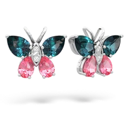 Alexandrite Butterfly 14K White Gold earrings E2215