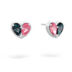 Alexandrite 'Our Heart' 14K White Gold earrings E5072