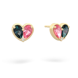 Alexandrite 'Our Heart' 14K Yellow Gold earrings E5072