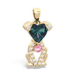 Alexandrite Puppy Love 14K Yellow Gold pendant P5800