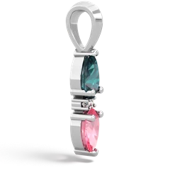 Alexandrite Bowtie Drop 14K White Gold pendant P0865