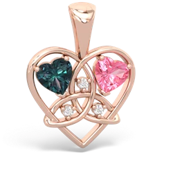 Alexandrite Celtic Trinity Heart 14K Rose Gold pendant P5331