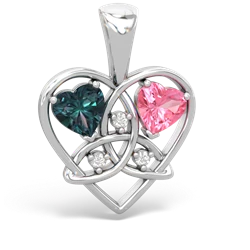 Alexandrite Celtic Trinity Heart 14K White Gold pendant P5331