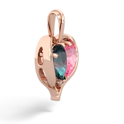 Alexandrite Two Become One 14K Rose Gold pendant P5330