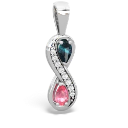 Alexandrite Diamond Infinity 14K White Gold pendant P5390