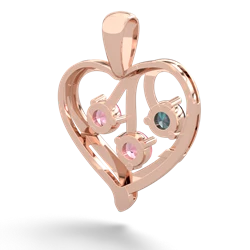 Alexandrite Glowing Heart 14K Rose Gold pendant P2233