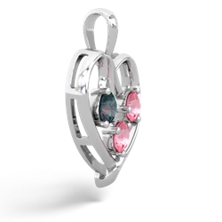 Alexandrite Glowing Heart 14K White Gold pendant P2233