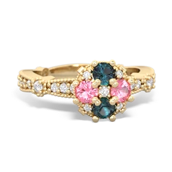 Alexandrite Sparkling Tiara Cluster 14K Yellow Gold ring R26293RD