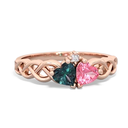 Alexandrite Heart To Heart Braid 14K Rose Gold ring R5870