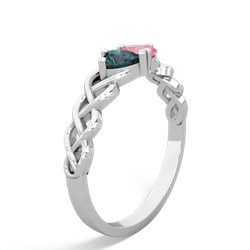 Alexandrite Heart To Heart Braid 14K White Gold ring R5870