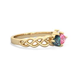 Alexandrite Heart To Heart Braid 14K Yellow Gold ring R5870