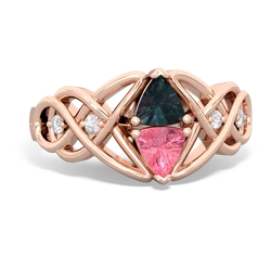 Alexandrite Keepsake Celtic Knot 14K Rose Gold ring R5300