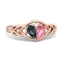 Alexandrite Celtic Love Knot 14K Rose Gold ring R5420