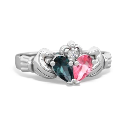 Alexandrite 'Our Heart' Claddagh 14K White Gold ring R2388