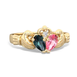 Alexandrite 'Our Heart' Claddagh 14K Yellow Gold ring R2388