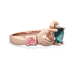 Alexandrite Claddagh Keepsake 14K Rose Gold ring R5245